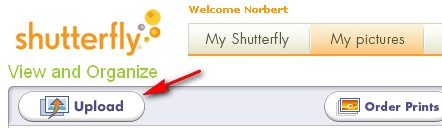 Hochladen bei Shutterfly